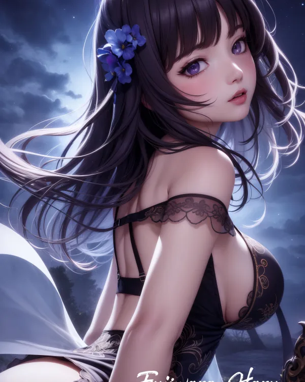青い花と夜